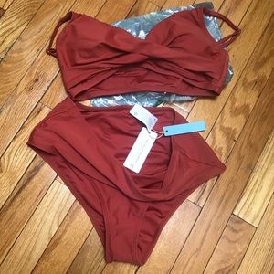 Salmon CupShe Two piece Bathing Suit